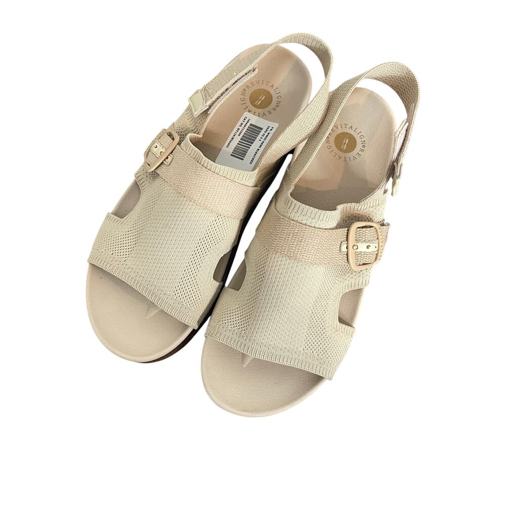 Revitalign Women’s Knit Comfort Sandals Size 9.5 Remi Bleached Sand Orthopedic - Picture 3 of 8